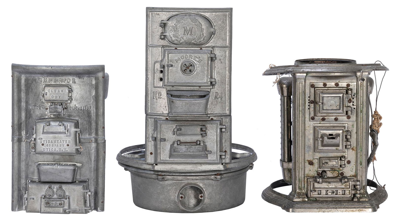 Three Salesman Sample Furnaces. Model furnaces of cast aluminum and cast iron, including Utica (1 of 1)