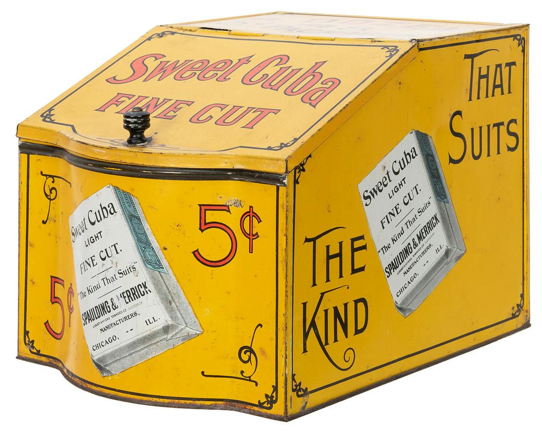 Sweet Cuba Fine Cut Tobacco tin. Chicago: Spaulding & Merrick, [ca. 1910s-1920s]. General store (1 of 2)
