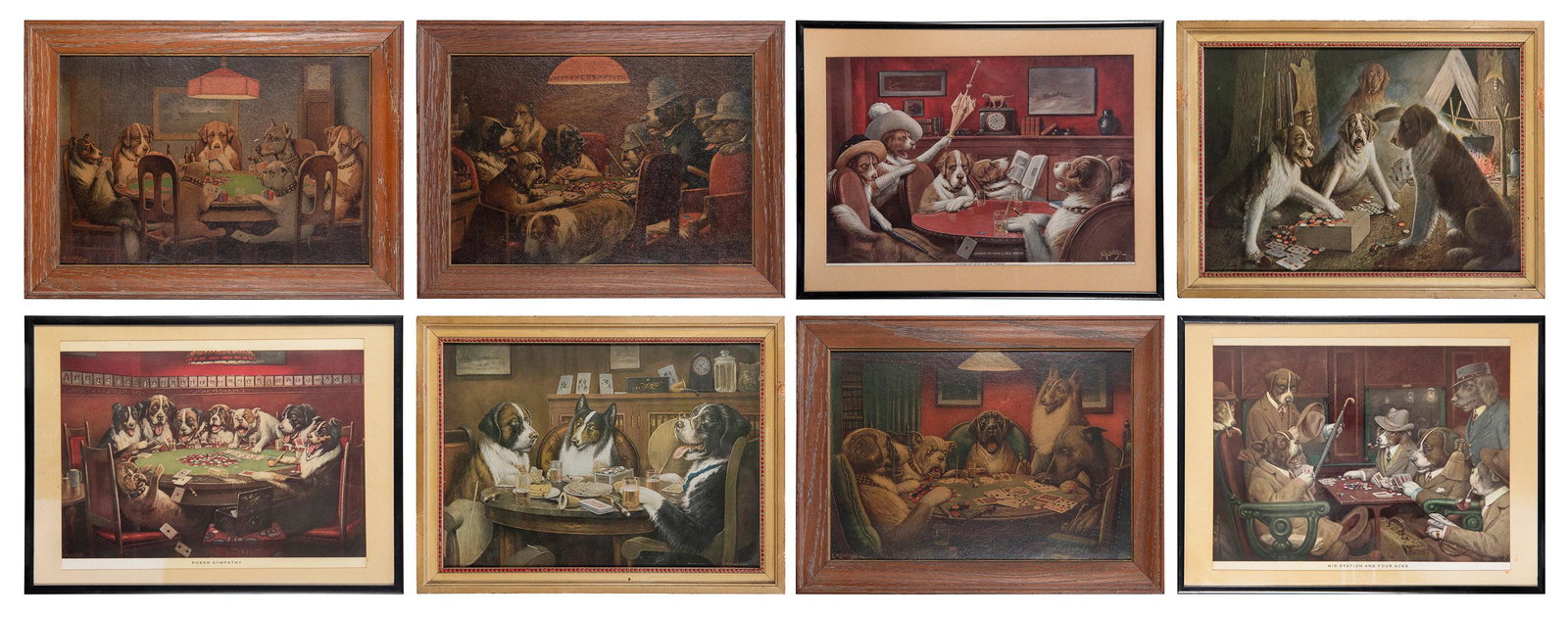 COOLIDGE, Cassius Marcellus (1844-1934) (after). Group of 8 dogs playing poker prints. Color prints (1 of 9)