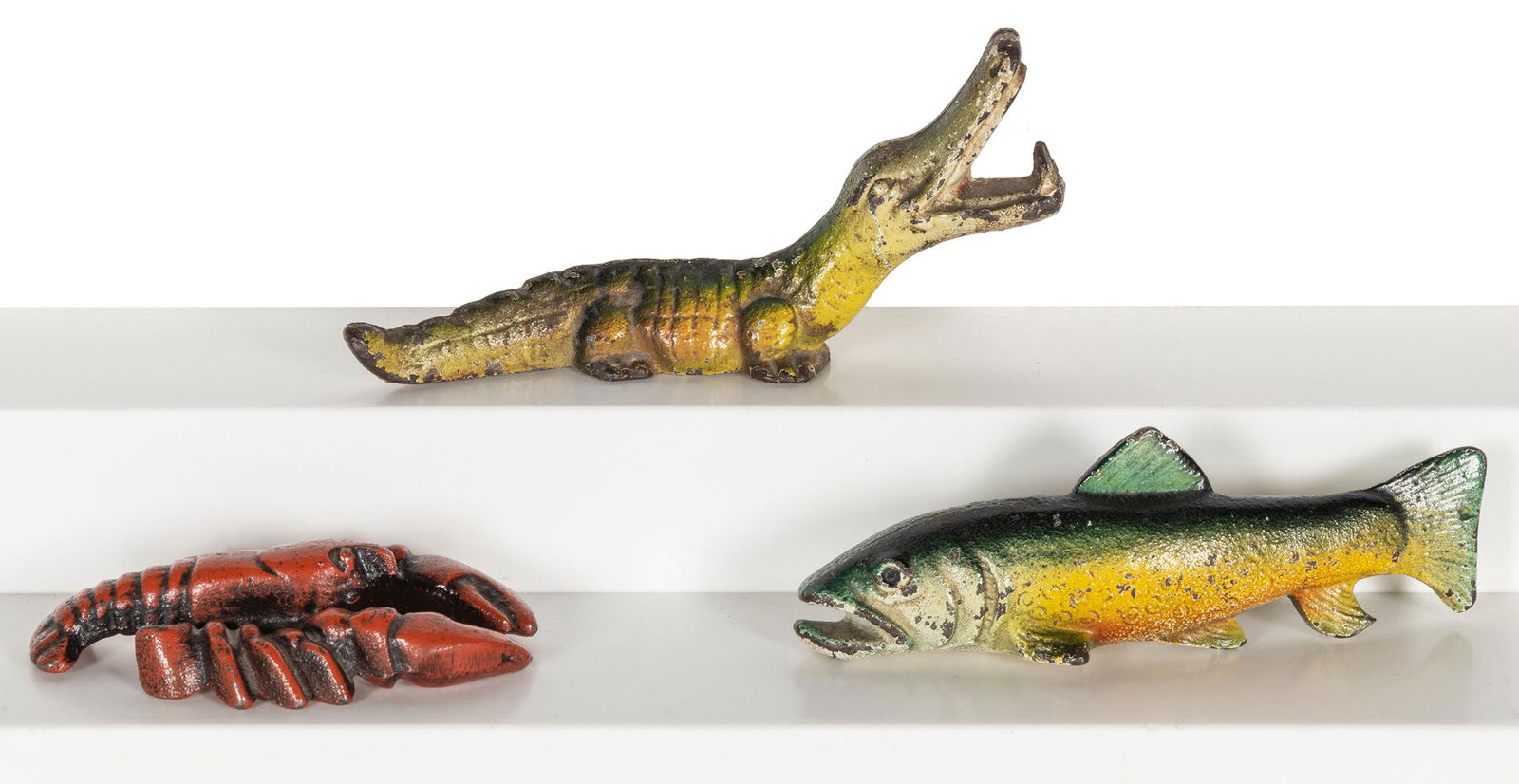 Group of 3 cast-iron figural bottle openers. Hand-painted (1 of 1)