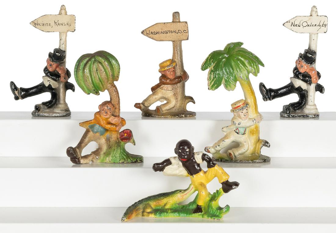 Group of 6 cast-iron figural bottle openers. Hand-painted (1 of 1)