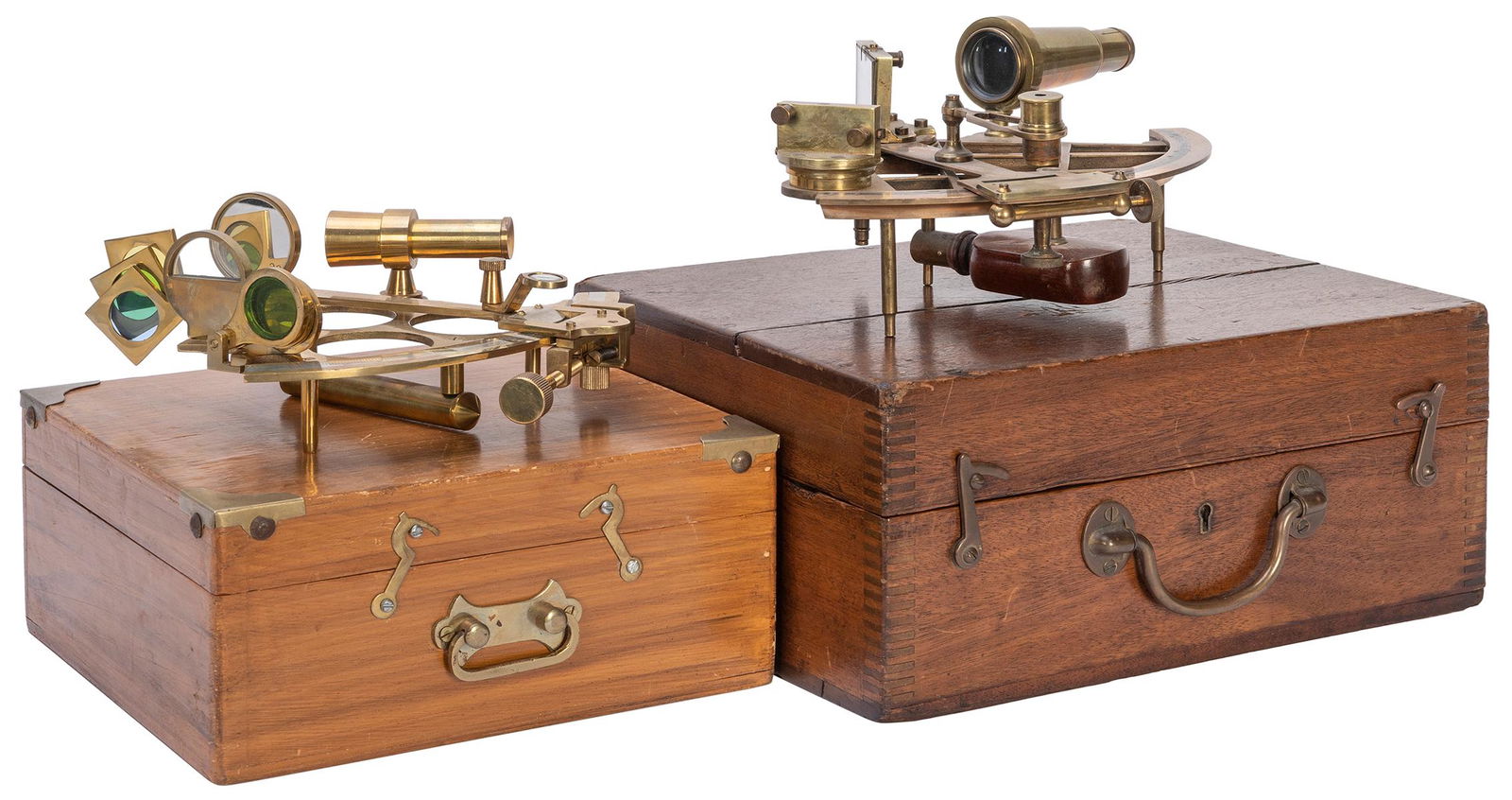 Two nautical sextants. Including: Sextant. London: Stanley, [ca. 19th century]. Copper with brass (1 of 4)