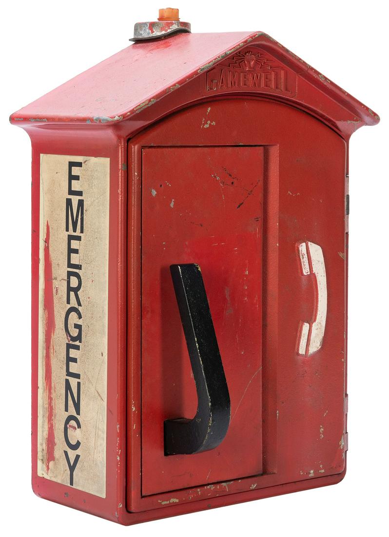 Fire Alarm Call Box with Phone. [Newton: The Gamewell Co., n.d.]. Painted cast iron alarm box with (1 of 2)