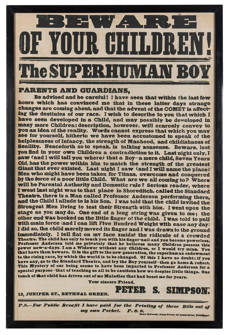 [ANDERSON, John Henry] Beware of your Children! The Superhu... (1 of 1)