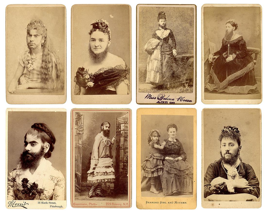 [BEARDED LADIES] Eight Bearded Lady CDV Portraits. Circa 18... (1 of 1)