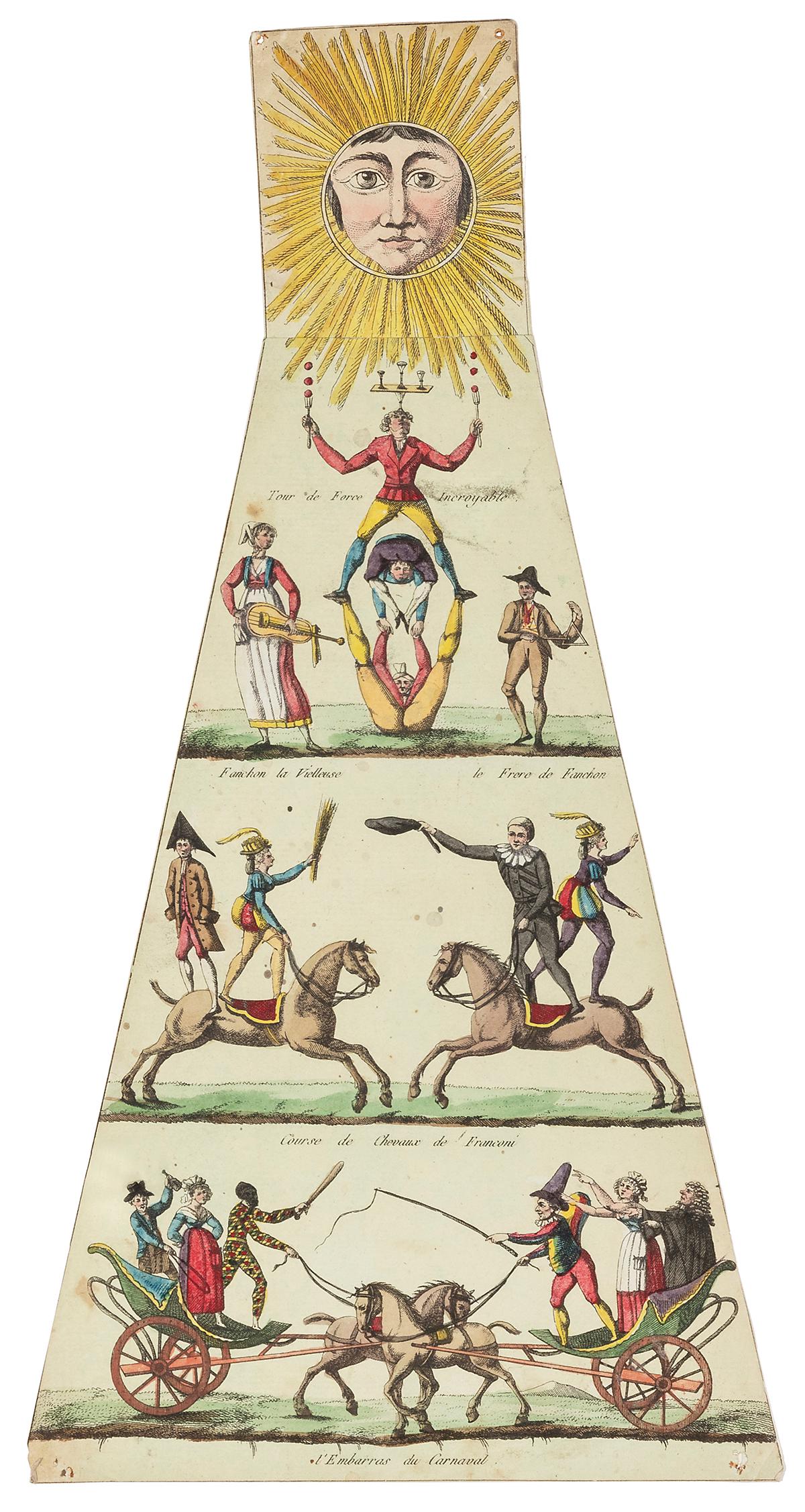 Circus Franconi Hand-Colored Screen Leaf or Fan. Circa 1800... (1 of 1)