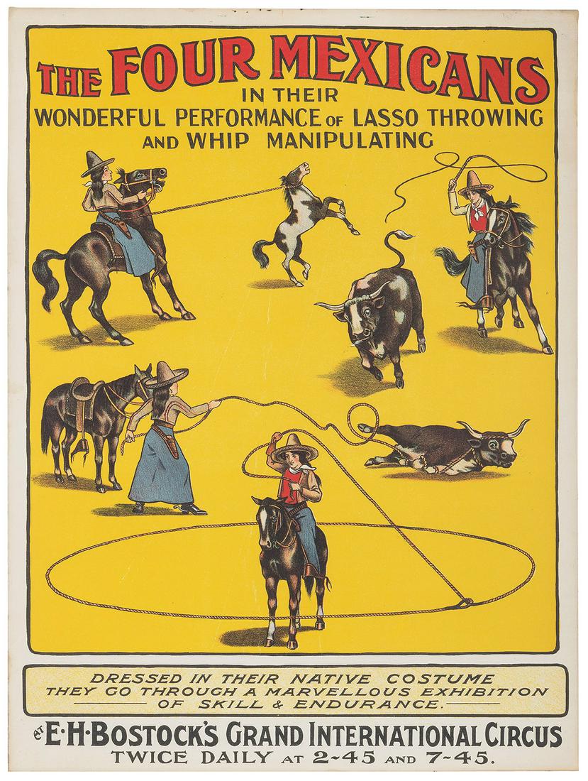 [ROPING] The Four Mexicans. Circa 1925. Quarter sheet litho... (1 of 1)
