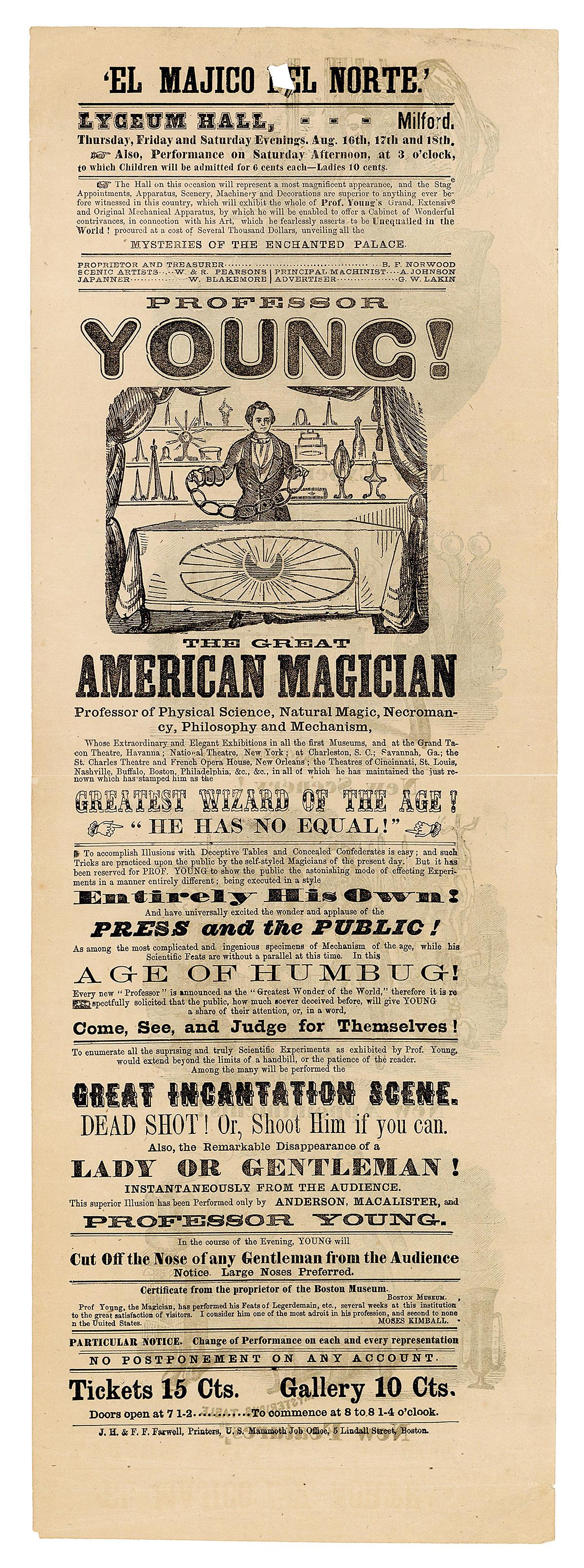 LARGE NOSES PREFERRED. YOUNG, William Henry (1821 – 74). Pr... (1 of 2)