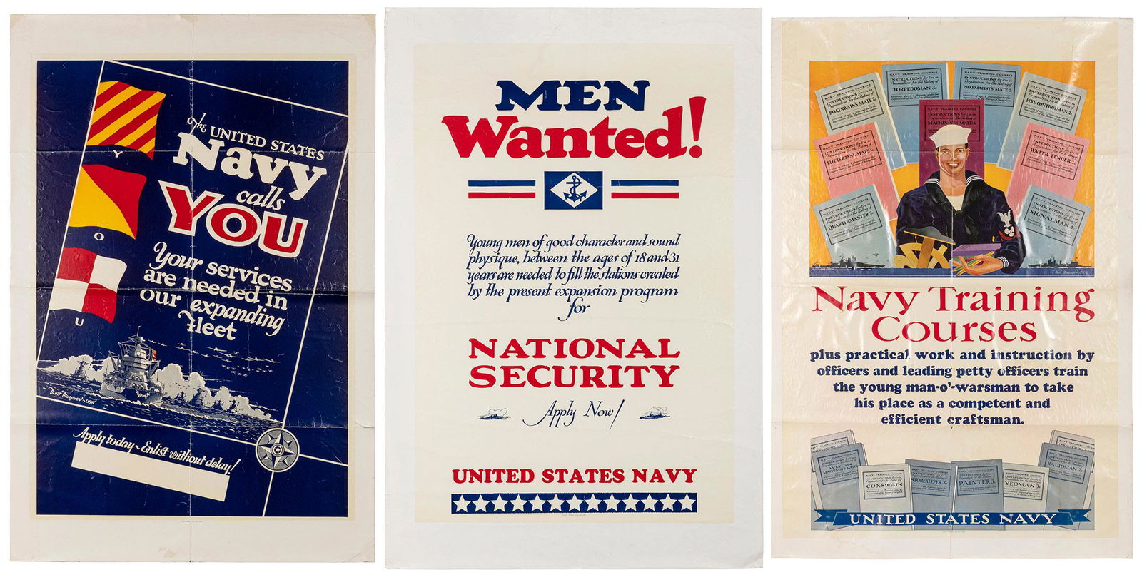 United States Navy. Group of 3 recruitment posters. Includi... (1 of 4)