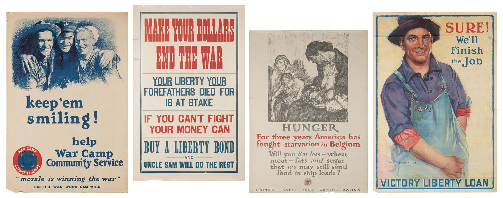 A group of 4 WWI war bond posters. [V.p., ca. 1917-1918]. F... (1 of 5)