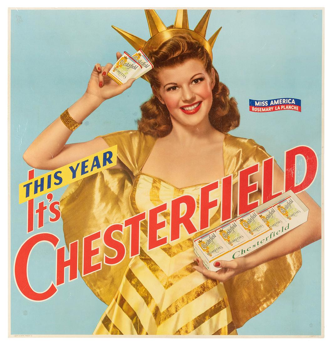 This Year It’s Chesterfield. Liggett & Myers Tobacco, ca. 1... (1 of 1)