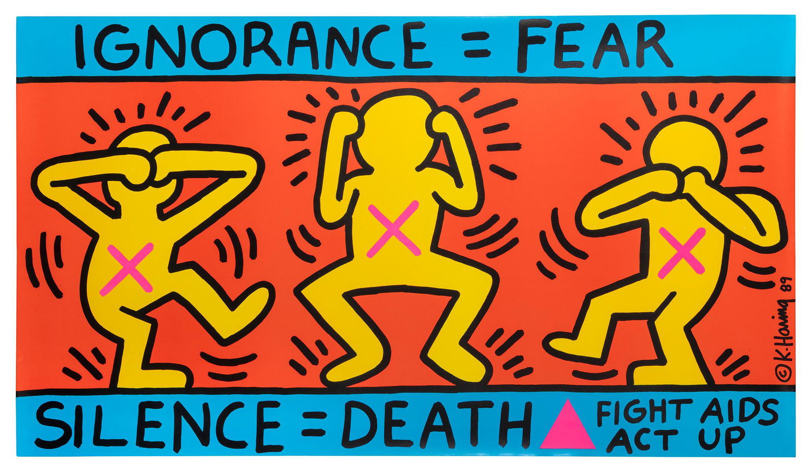 HARING, Keith (American, 1958-1990). Ignorance = Fear / Sil... (1 of 1)