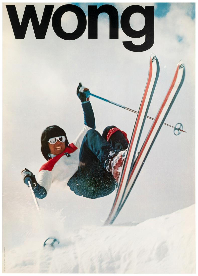 TURNER, John Terence. Wong. [Circa 1972]. Rare K2 poster of...: TURNER, John Terence. Wong. [Circa 1972]. Rare K2 poster of Wayne Wong. 33 ½ x 24”. Some marginal rubbing, toning. Unbacked. A.