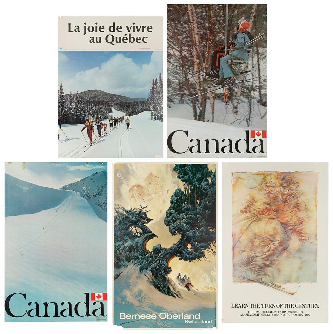 [WINTER TRAVEL]. A group of eight travel posters. Circa 197... (1 of 6)