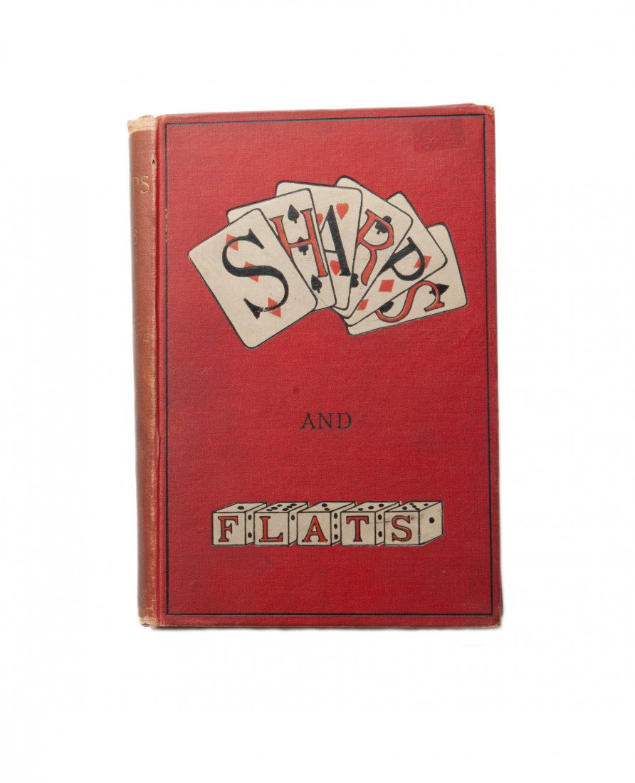 Maskelyne, John Nevil. Sharps and Flats. New York, : Maskelyne, John Nevil. Sharps and Flats. New York, 1894. First American edition. Publisher's pictorial red cloth stamped in black and white. Frontispiece. Illustrated. 8vo. Hinges broken, backstrip an