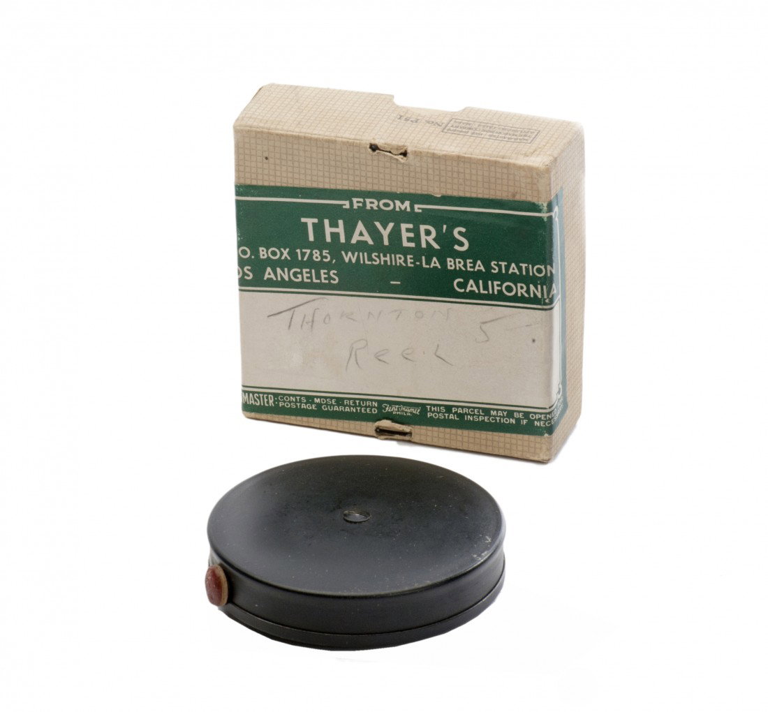 Thornton Windlass. Connecticut, ca. 1930.: Thornton Windlass. Connecticut, ca. 1930. Secret device which contains over 40' of fine black thread and will retract or distribute it. Used for the Dancing Handkerchief or Rising Card tricks. In orig