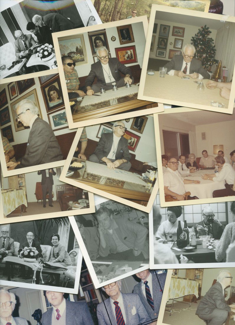 Archive of over 35 photographs of Dai Vernon: Vernon, Dai. Archive of over 35 photographs of Dai Vernon. Primarily candid images of Vernon with Larry Jennings, taken in Los Angeles in the 1960s, and during Vernon and Jennings' trip to Japan. Othe