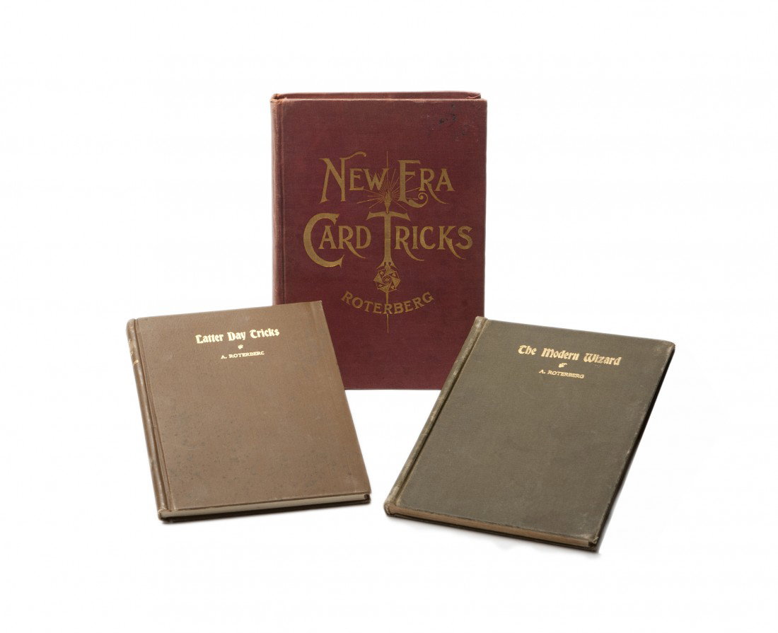 Roterberg, August. Three Roterberg magic books: Roterberg, August. Group of three Roterberg magic books. Including Latter Day Tricks (1896), New Era Card Tricks (1897), and The Modern Wizard (ca. 1897). All in publisher's cloth, illustrated, and 8v