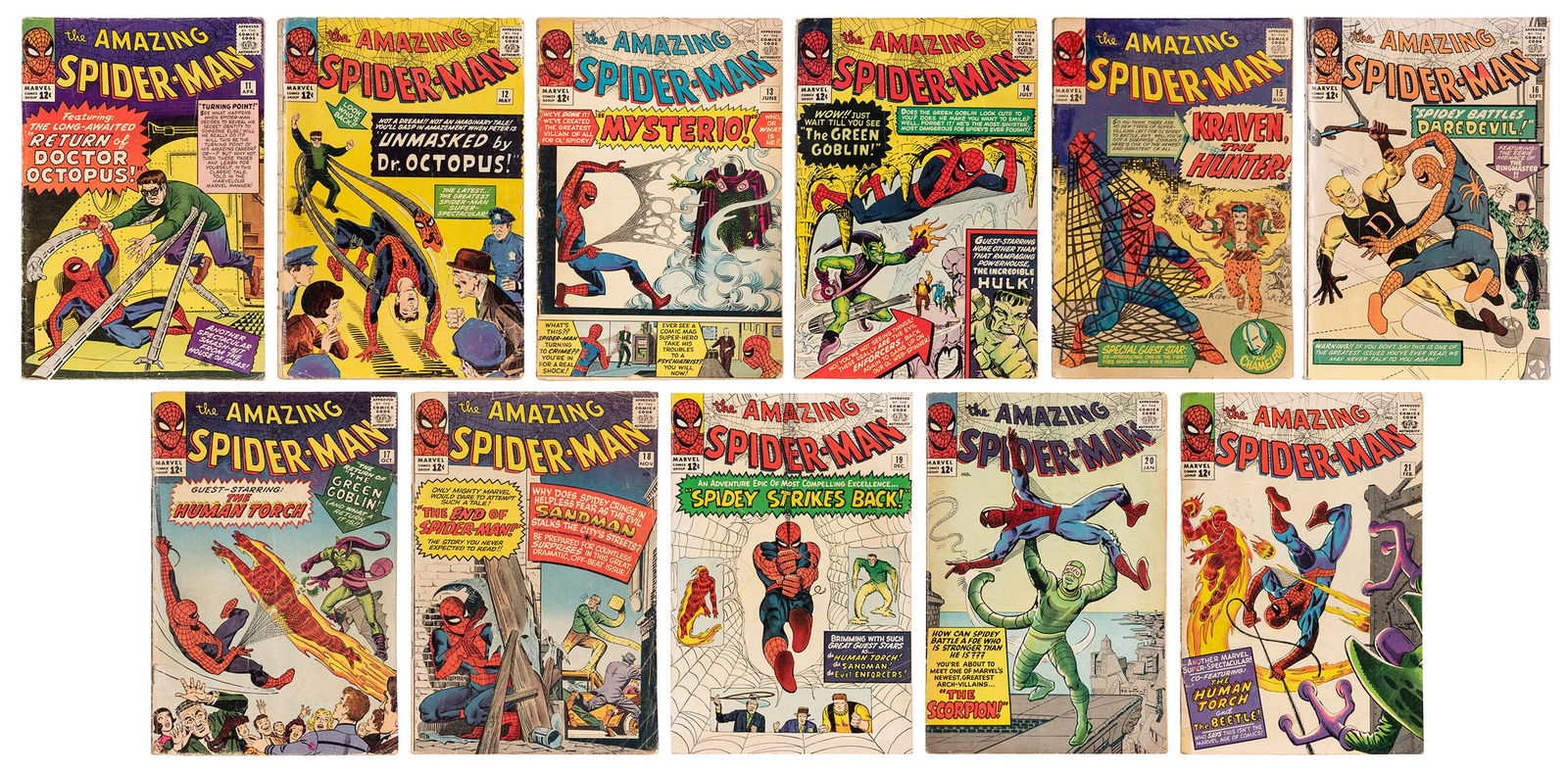 The Amazing Spider-Man Volume I Nos. 11-21. Marvel Comics G... (1 of 12)