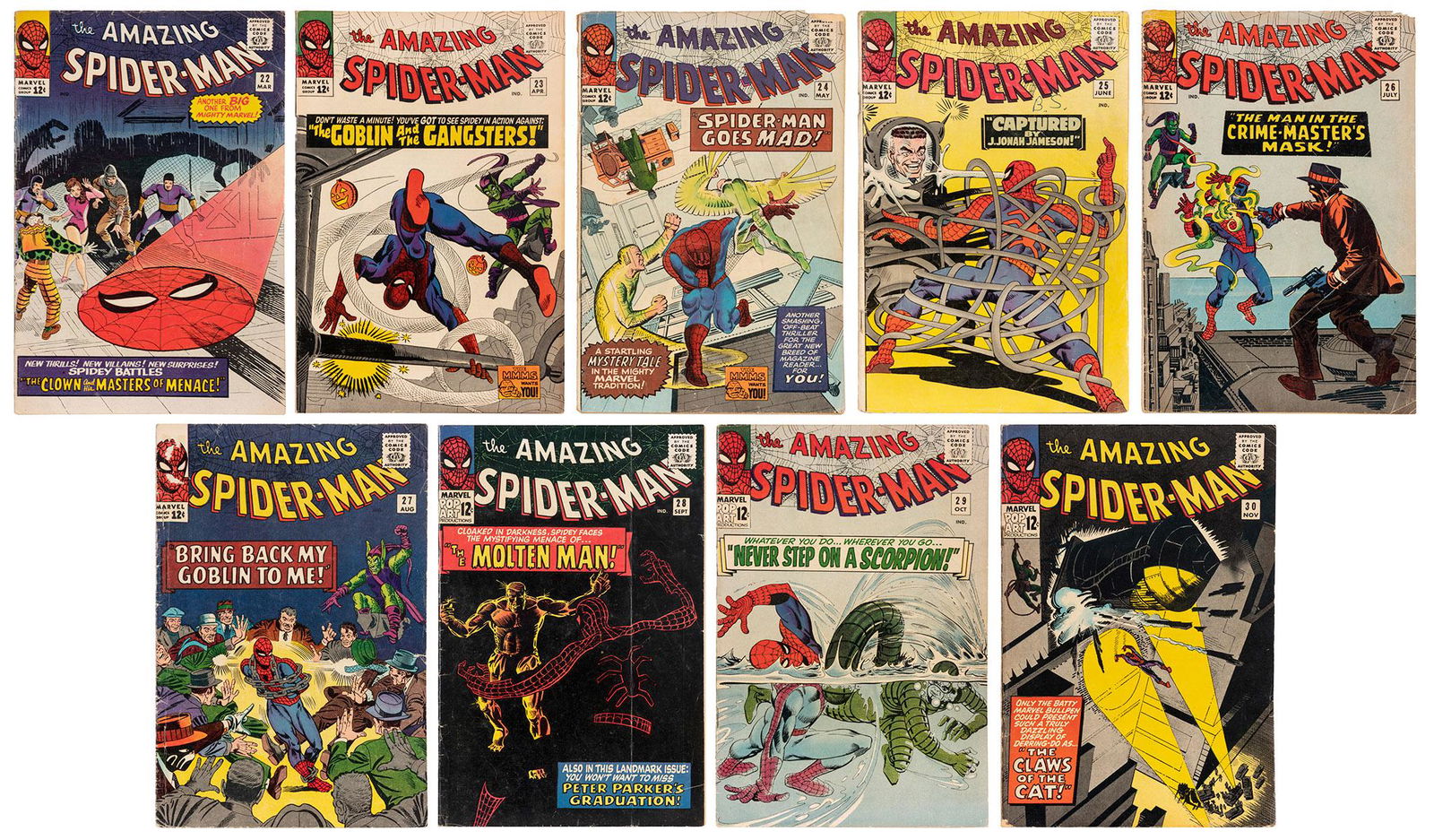 The Amazing Spider-Man Volume I Nos. 22-30. Marvel Comics G... (1 of 10)