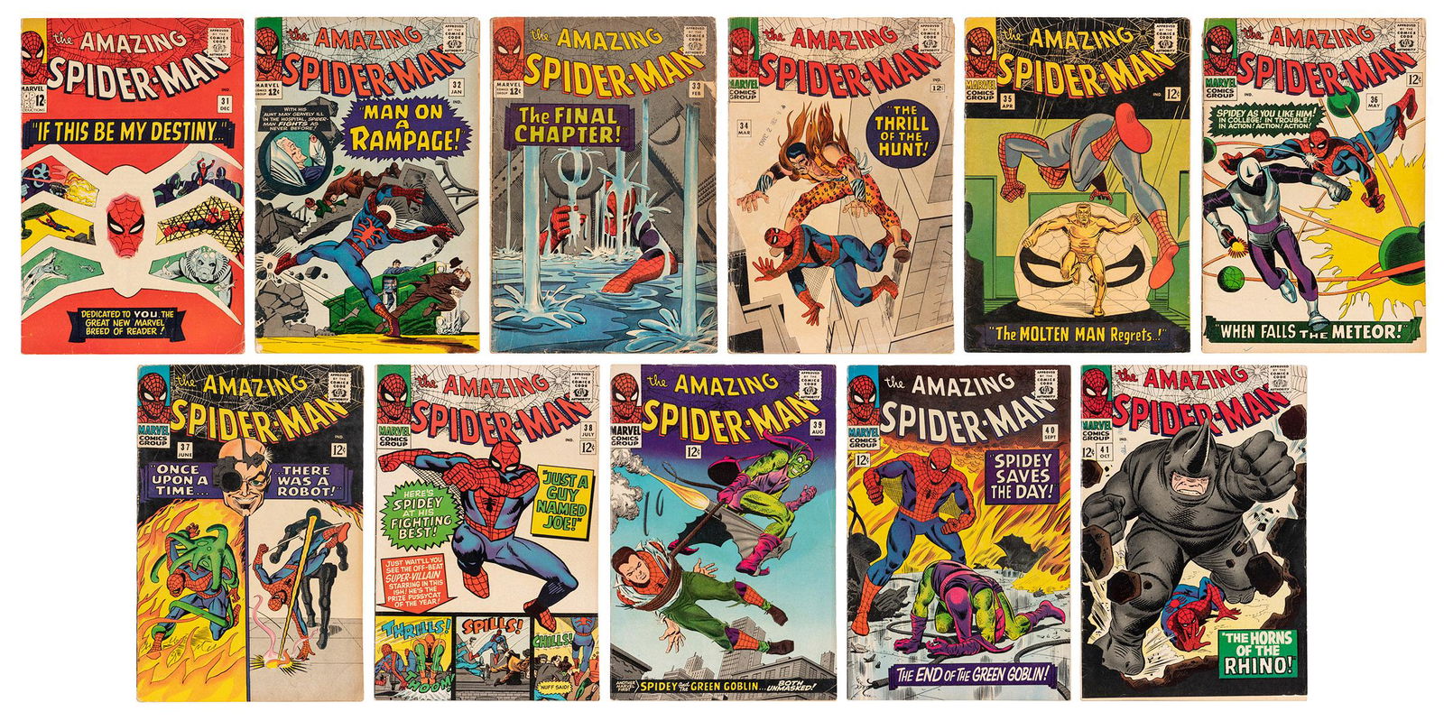 The Amazing Spider-Man Volume 1 Nos. 31-41. Marvel Comics G... (1 of 12)