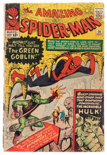 The Amazing Spider-Man No. 14. Marvel, ca. July 1964. The F...: The Amazing Spider-Man No. 14. Marvel, ca. July 1964. The First Green Goblin Appearance. Ungraded. Ad page missing from comic. Good.