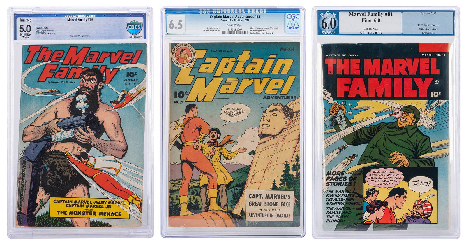 Three of the Marvel Family Comics. Marvel, ca. 1940-50s. In... (1 of 1)