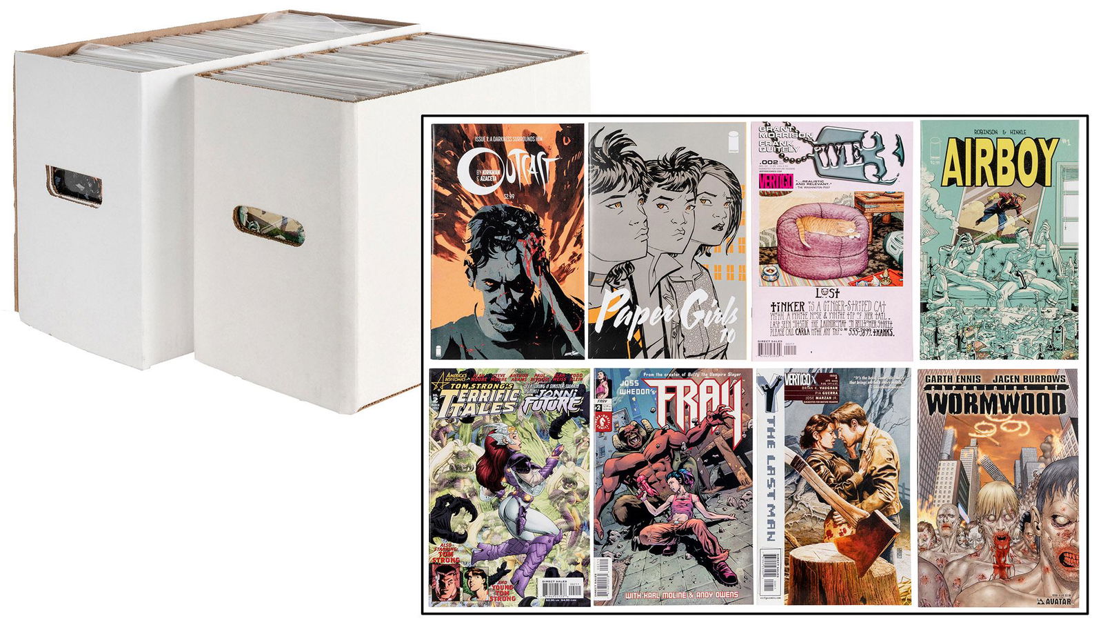 [PAPER GIRLS]. Two Boxes of Independent Comics Related to I... (1 of 10)