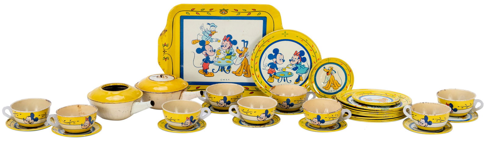 Group of 2 Mickey Mouse Ingersoll watches and painted tin t... (1 of 4)