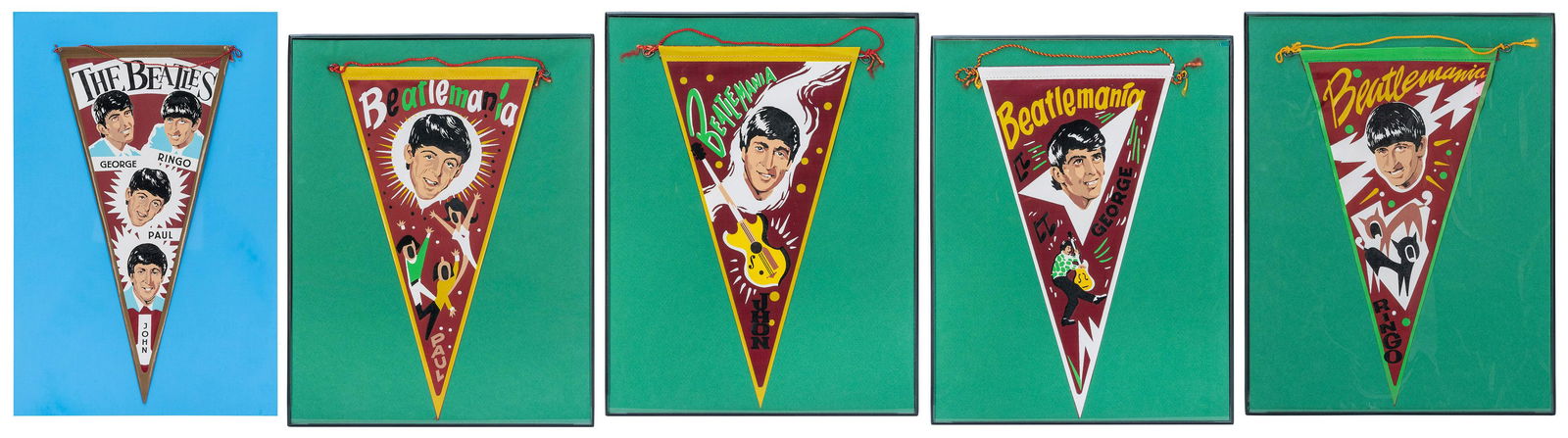 THE BEATLES. Complete set of 5 pennants by Bena-Lugo. Spain... (1 of 6)