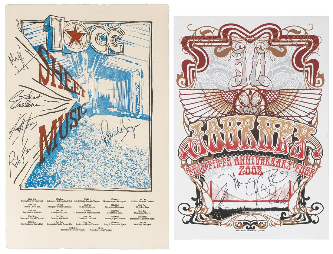 JOURNEY and 10CC. Group of 2 signed concert posters. Includ... (1 of 3)