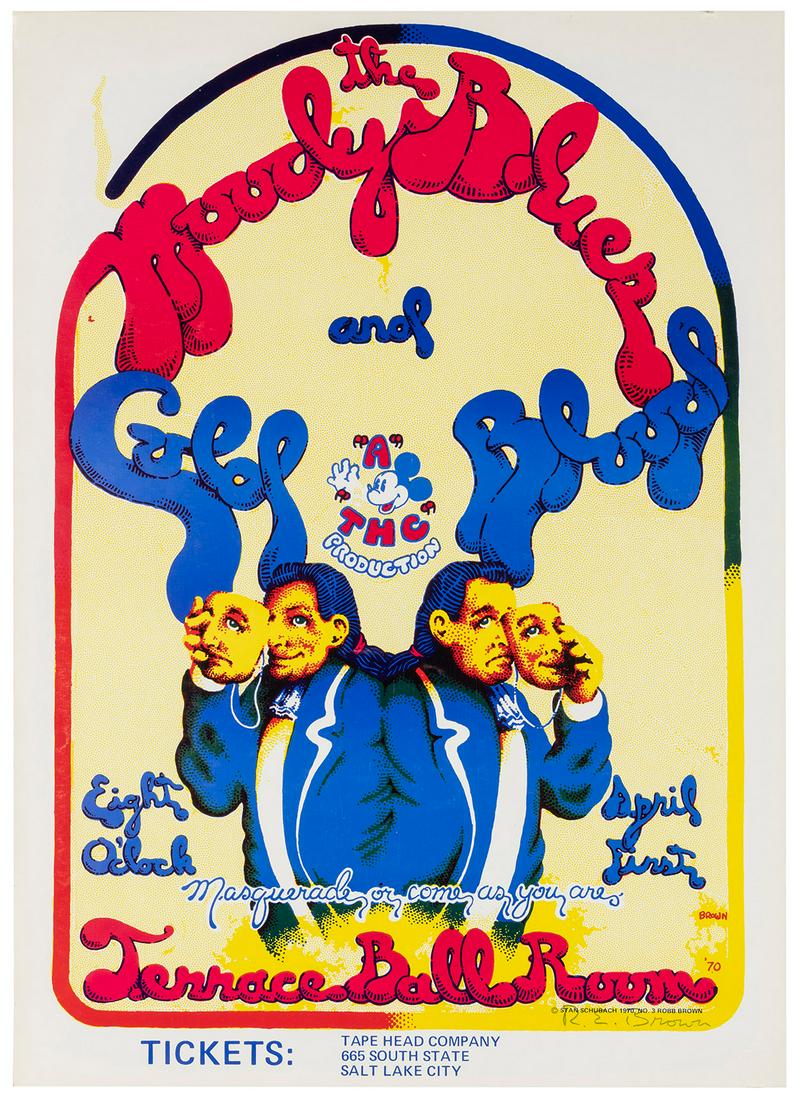 THE MOODY BLUES AND COLD BLOOD. Concert poster signed by ar... (1 of 1)