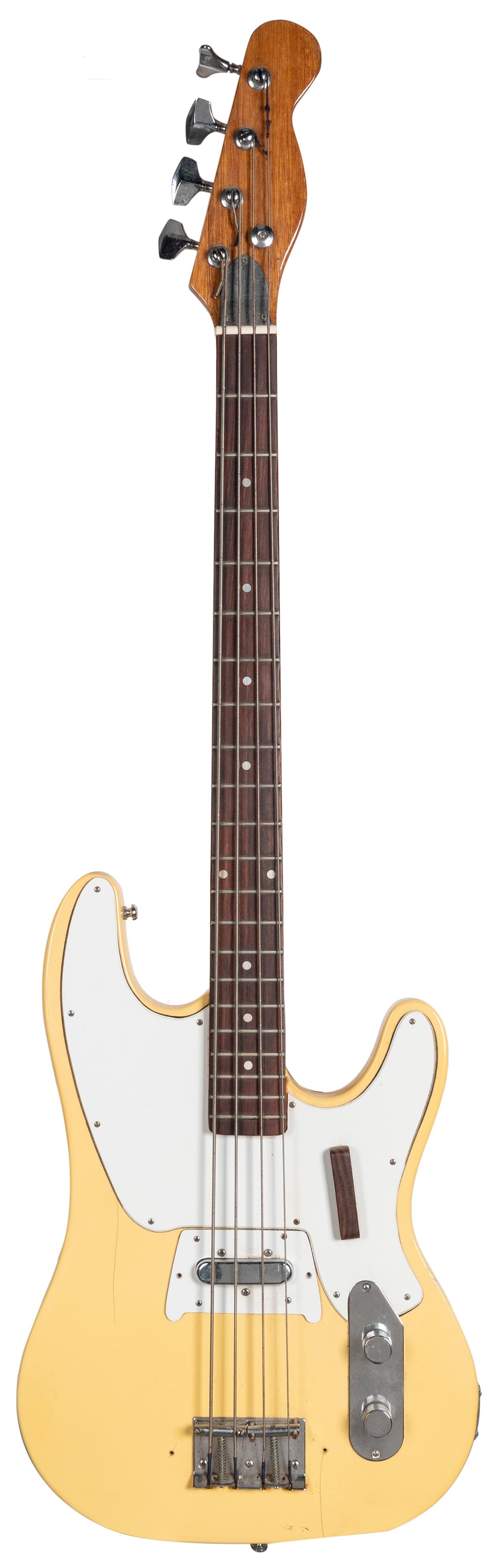 1960s-70s No Name Bass Guitar. Made in Japan. Yellow solid ... (1 of 1)