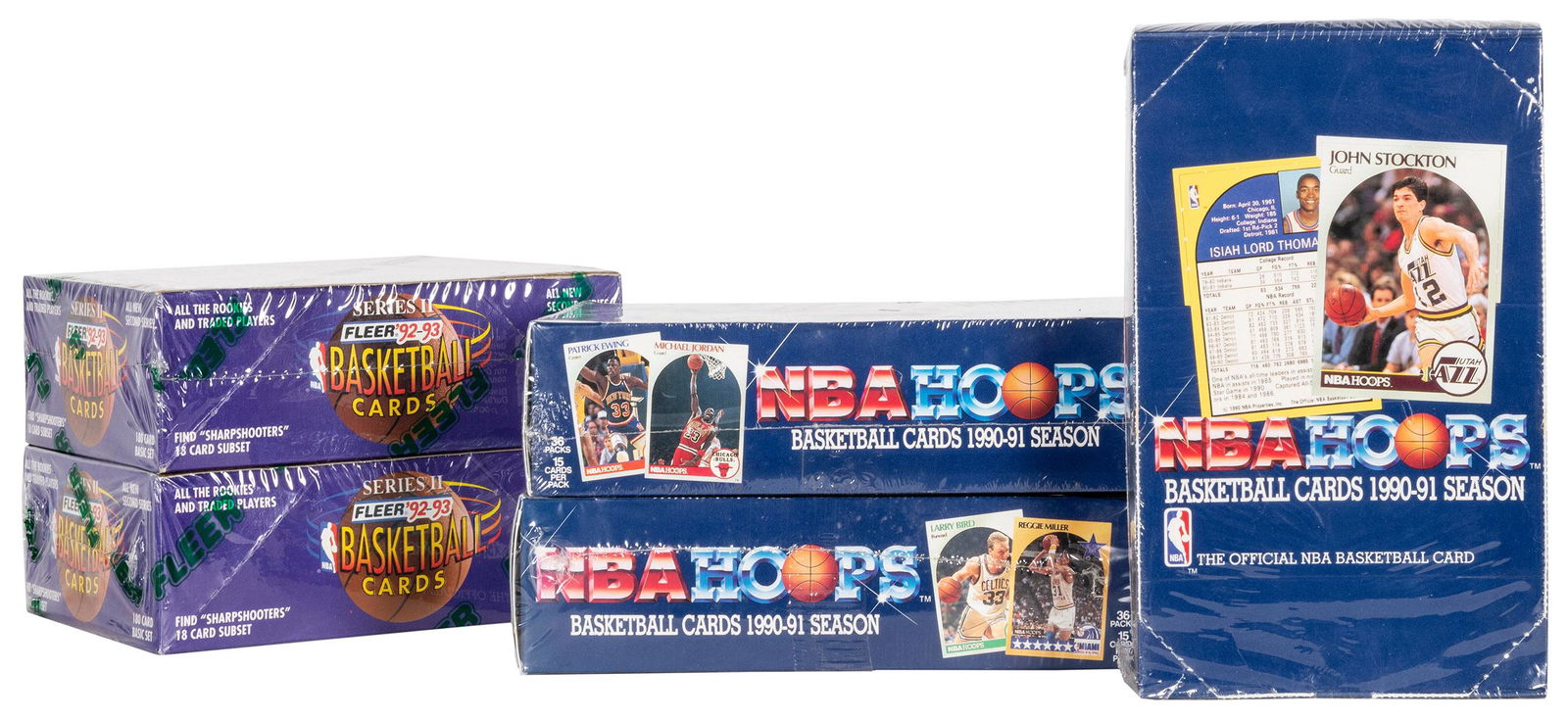 1990-1992 Mixed Lot of 5 Fleer/NBAHoops Factory Sealed Boxe... (1 of 1)