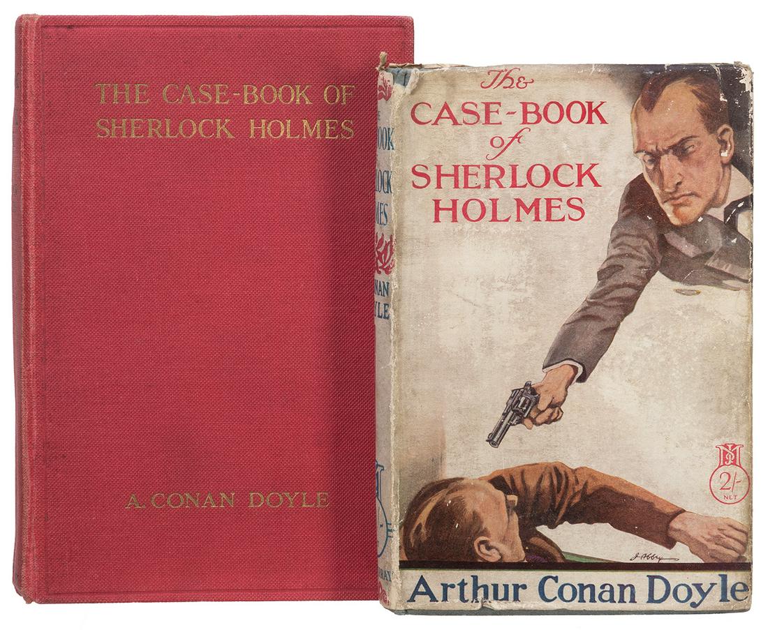 DOYLE, Arthur Conan (1859-1930). The Case-Book of Sherlock ...: DOYLE, Arthur Conan (1859-1930). The Case-Book of Sherlock Holmes. London: John Murray, [1927]. 8vo. Publisher’s full pinkish-red cloth, front board and spine lettered in gilt, front board ruled