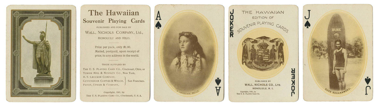 [HAWAII]. The Hawaiian Souvenir Playing Cards. USPC, ca. 19... (1 of 2)