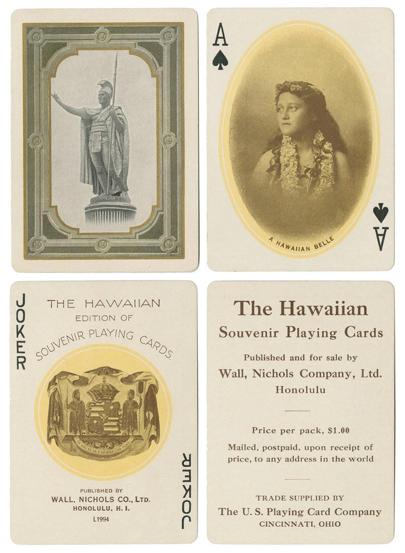 [HAWAII]. Hawaiian Souvenir Playing Card Deck. Cincinnati: ... (1 of 3)