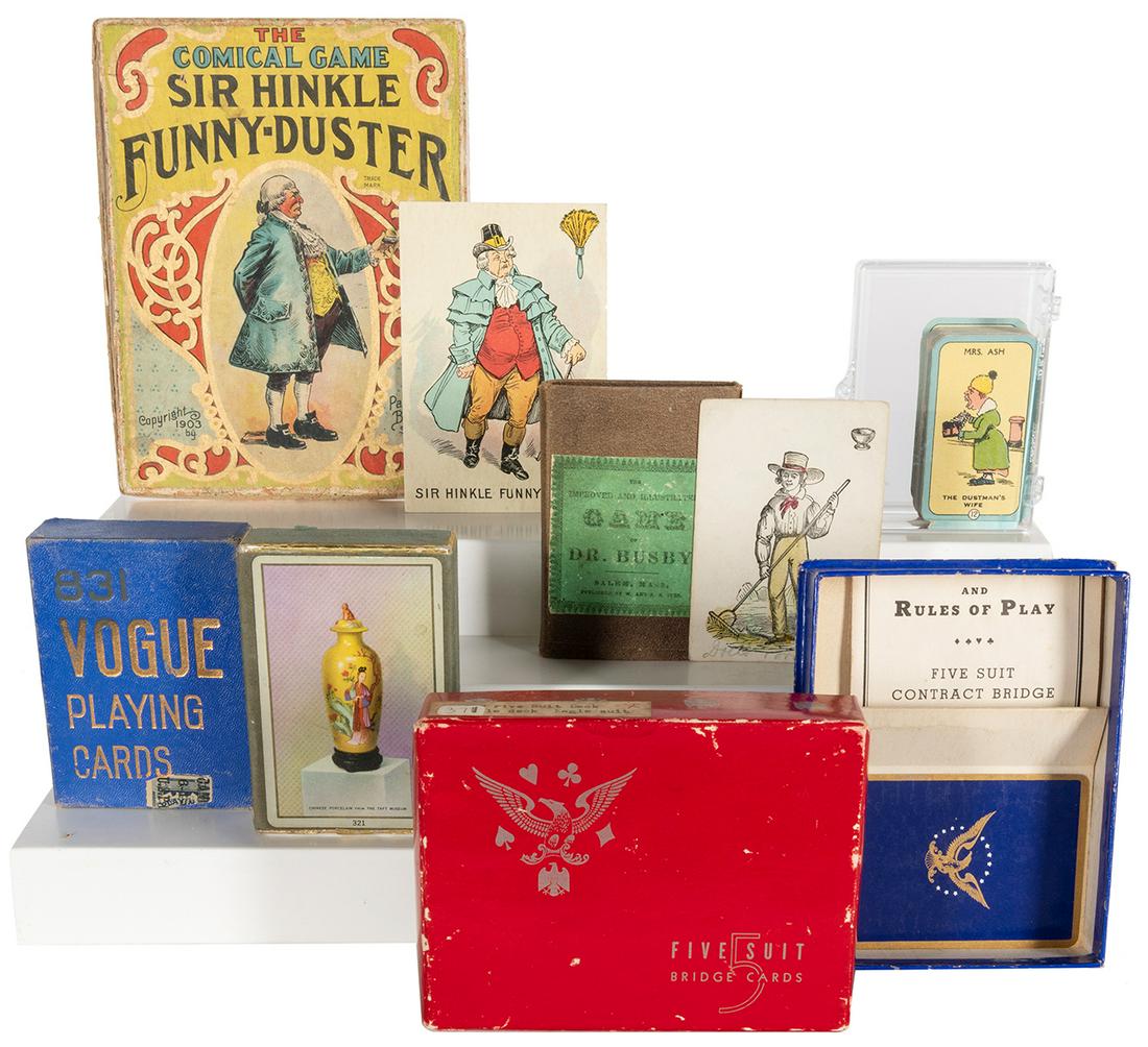 Six Game Card Decks. 19th-20th century. Including Dr. Busby... (1 of 1)