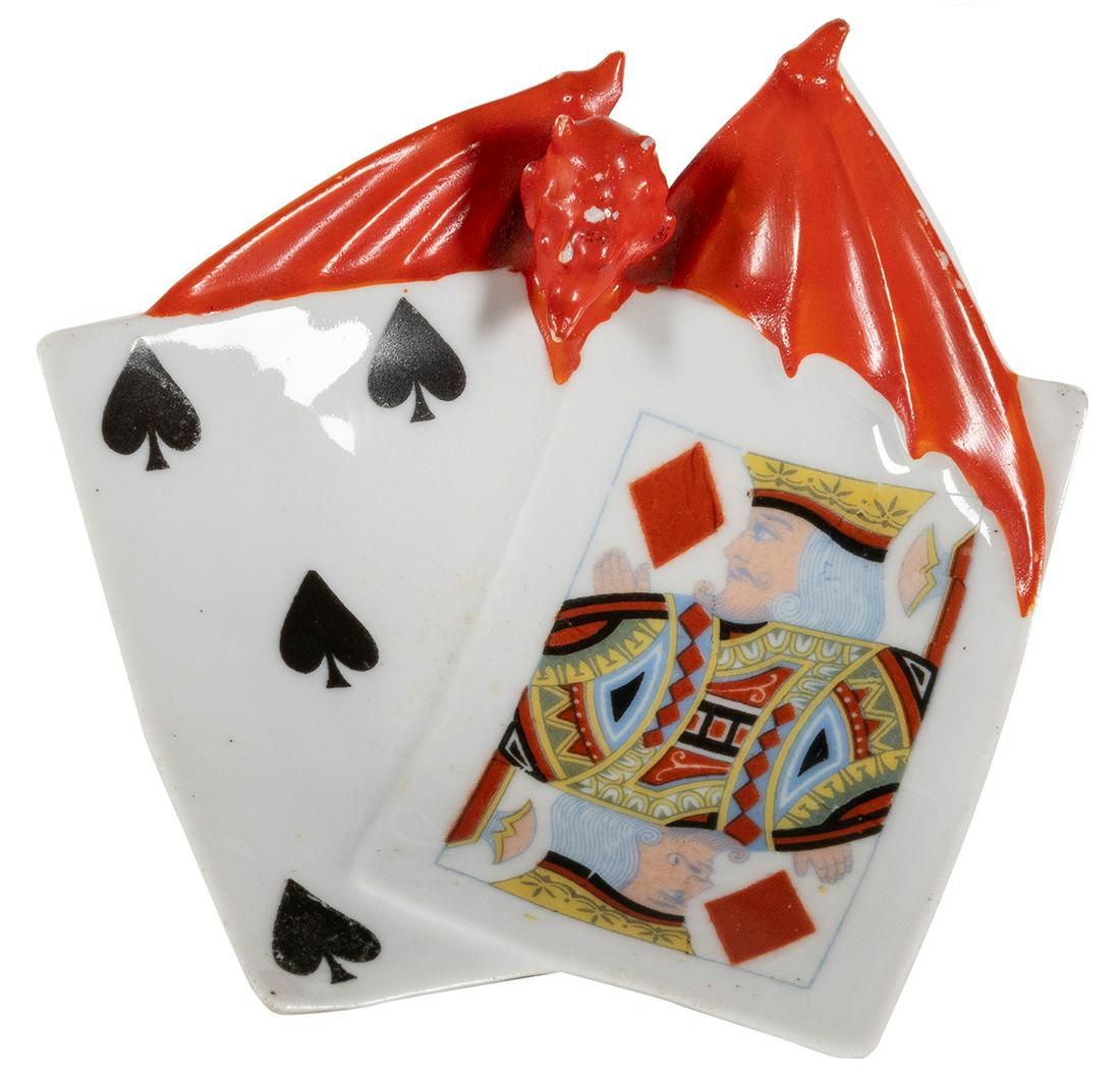 Royal Bayreuth Devil and Cards Ashtray. Marked on underside... (1 of 1)