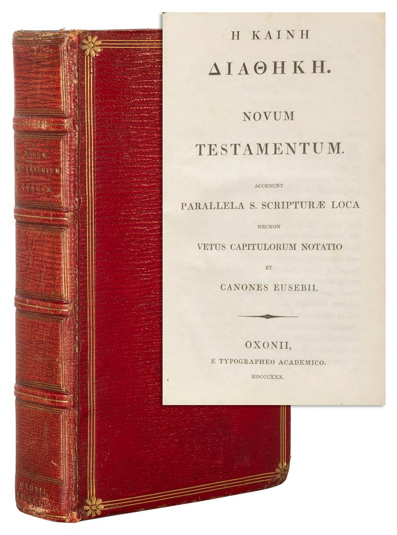 [BIBLE, in Greek]. Novum Testamentum. Oxford: E Typographeo... (1 of 3)