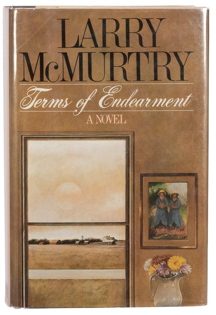 MCMURTRY, Larry (1936-2021). Terms of Endearment. New York:...: MCMURTRY, Larry (1936-2021). Terms of Endearment. New York: Simon and Schuster, 1975. 8vo. Original brown cloth-backed boards (spine slightly skewed, else fine); original unclipped dust jacket (few fa