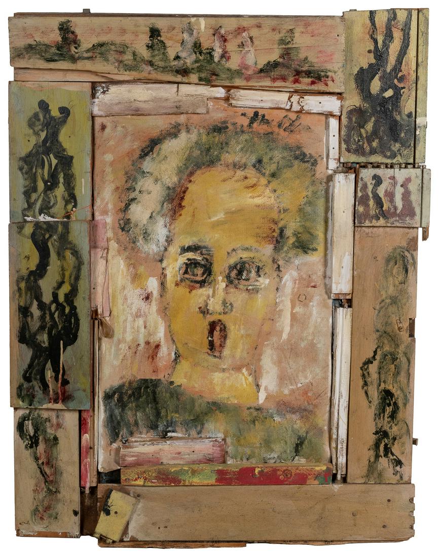YOUNG, Purvis (American, 1943-2010). Untitled Abstract Face... (1 of 2)