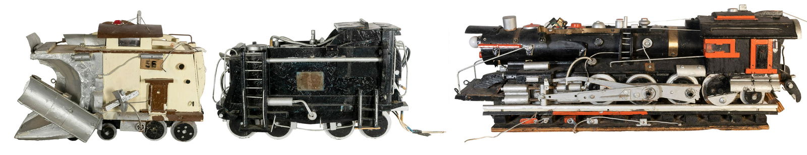 [AMERICAN FOLK ART]. Three Train Engines. [Ca. 1940s]. A gr... (1 of 13)