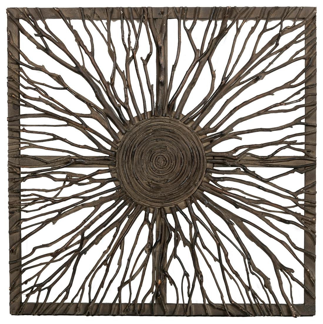 [AMERICAN FOLK ART]. Twig Decorative Sunburst Painted wood.... (1 of 1)