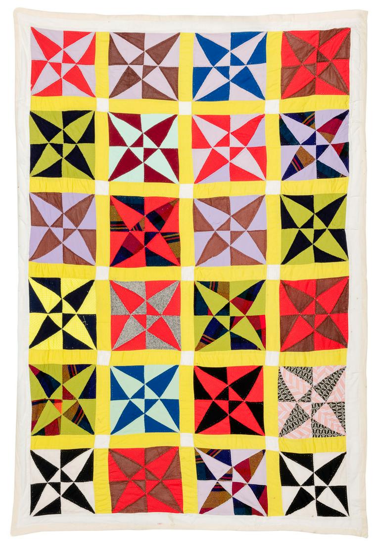 [FOLK ART QUILT] Four-Pointed Star Pattern. ca. 1960s. Arti... (1 of 1)