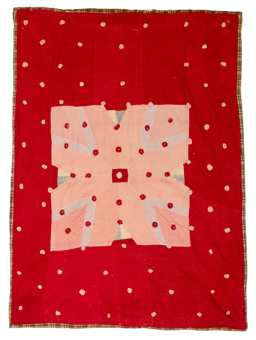 [FOLK ART QUILT]. Applique Comforter. ca. 1940s. Artist unk... (1 of 2)