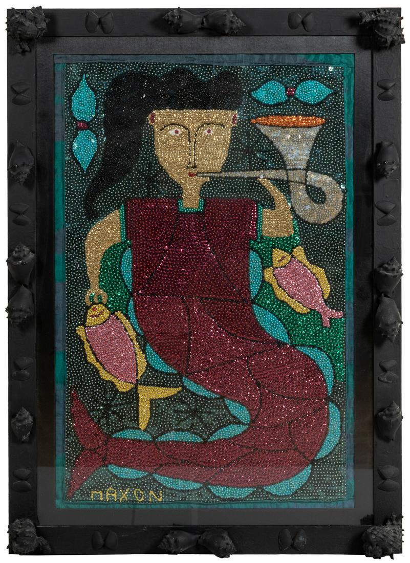 SCYLLA, Maxon, (Haitian, 20th century) Mermaid Voodoo Flag ... (1 of 1)