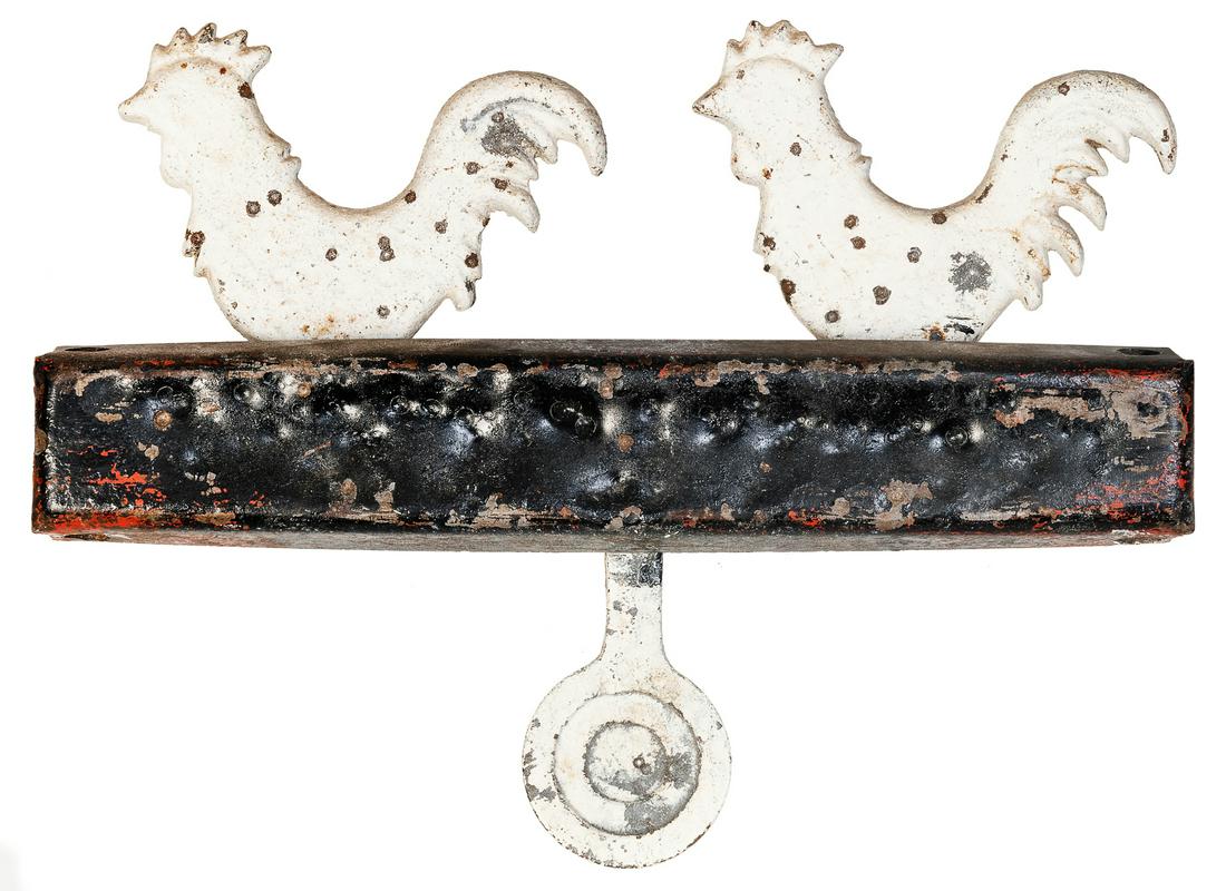 [CARNIVAL]. Cast Iron Roosters Shooting Gallery Target. ca.... (1 of 1)