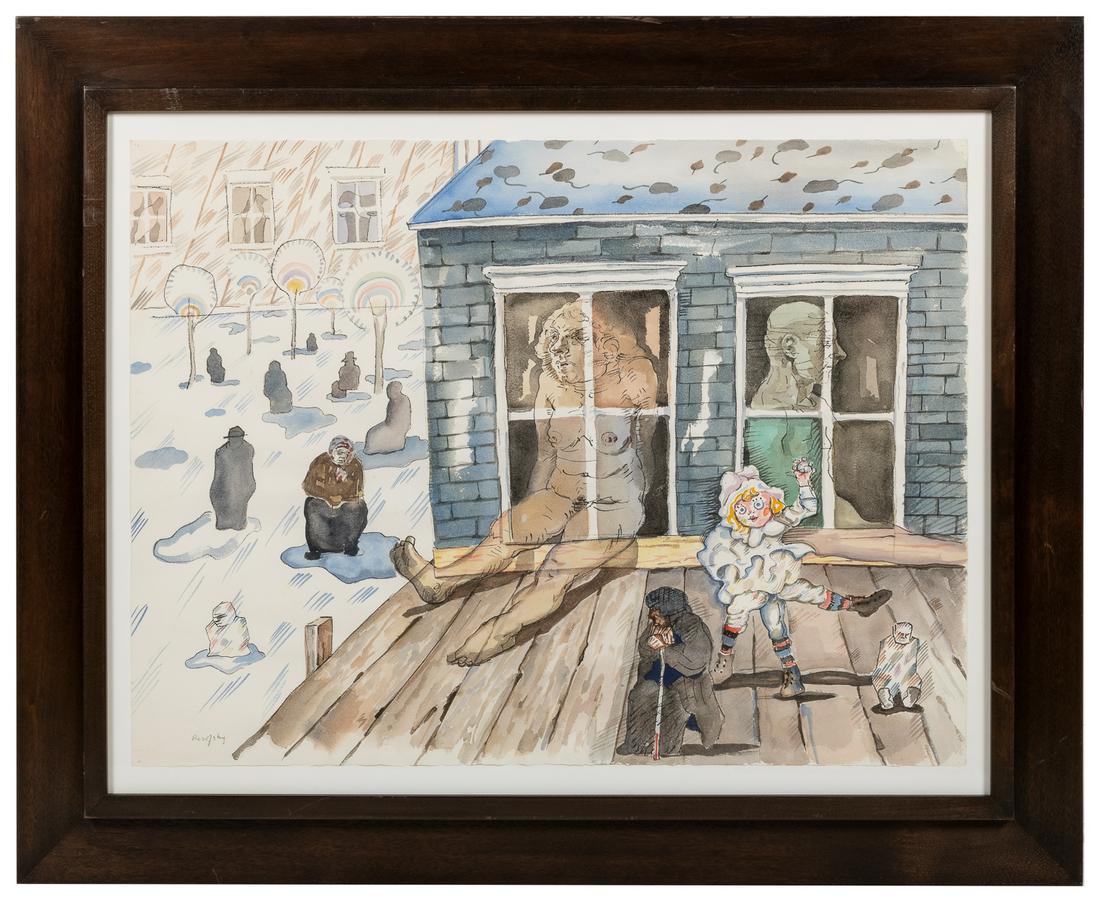 ROSOFSKY, Seymour (American, 1924-1981) Figure Coming throu... (1 of 1)