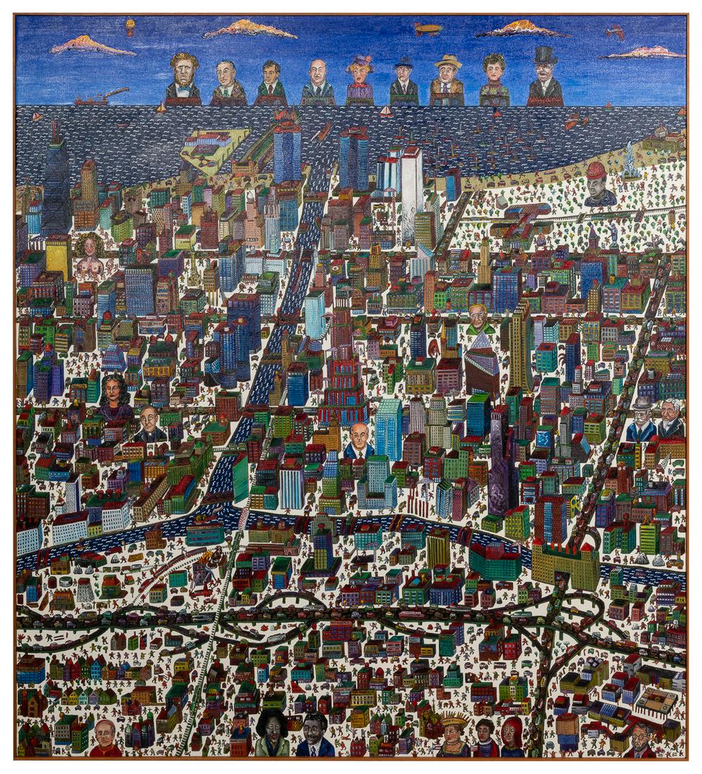 DONLEY, Robert (American, b. 1934) Two Builders. 1982. Oil ... (1 of 1)